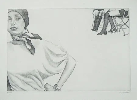 蚀刻版画 Häsler - Titre inconnu