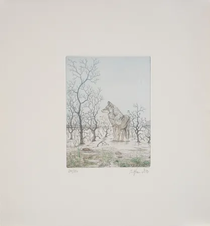 蚀刻版画 Hauck - Loup - Wolf