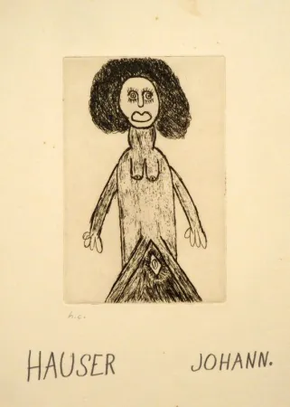 版画 Hauser - Weiblicher Akt