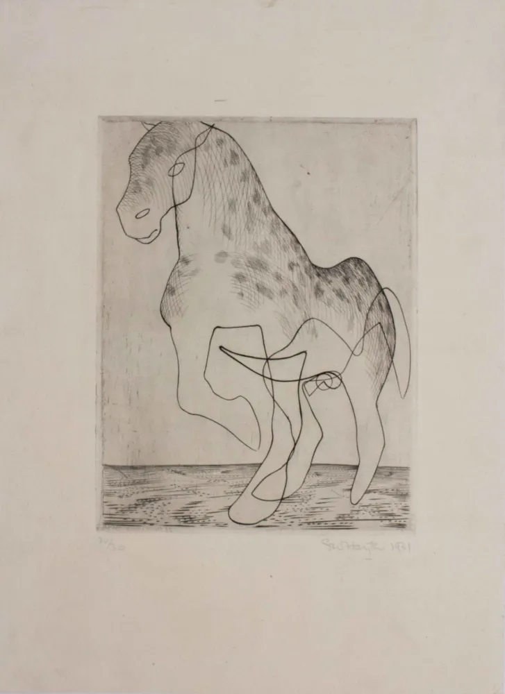 蚀刻版画 Hayter - Big horse