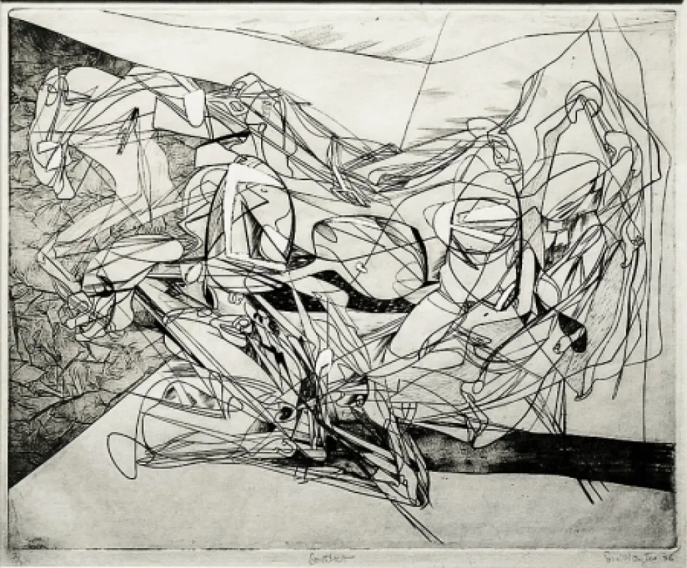 版画 Hayter - Combat