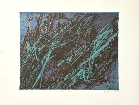 版画 Hayter - Poissons volants