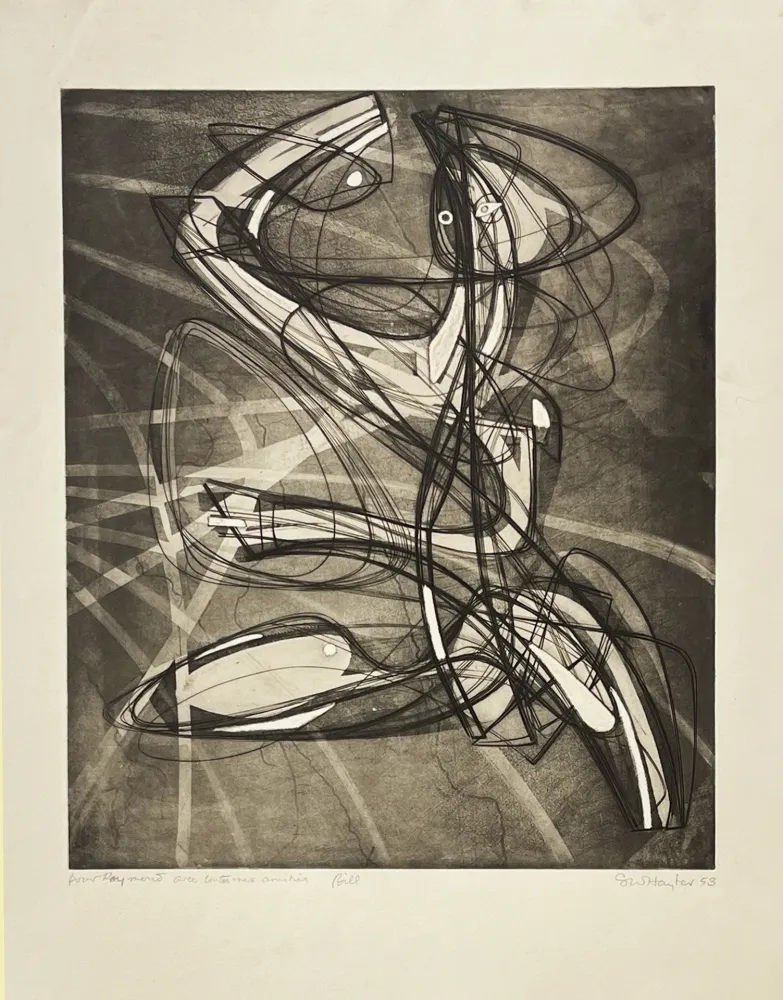 版画 Hayter - Sorcier - Wizard