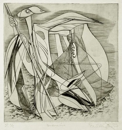 蚀刻版画 Hayter - Sousmarine