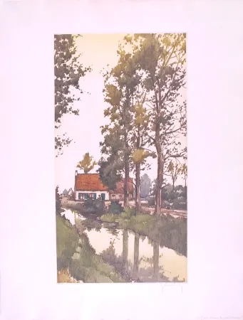 蚀刻版画 Hebbelinck - Reflet dans le ruisseau
