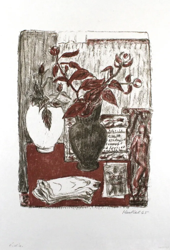 石版画 Heckel - Stilleben