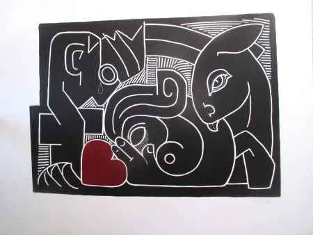 石版画 Heerup - The Loneliness of the Heart