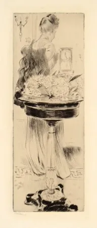 干刻版画 Helleu - LA JARDINIÈRE EMPIRE