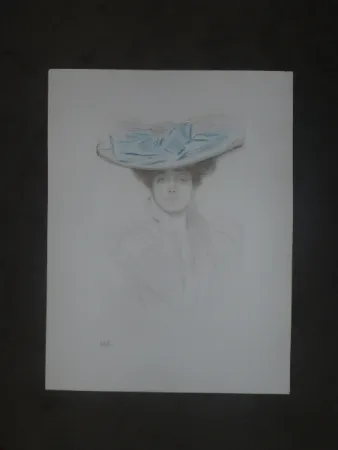 干刻版画 Helleu - Le noeud bleu