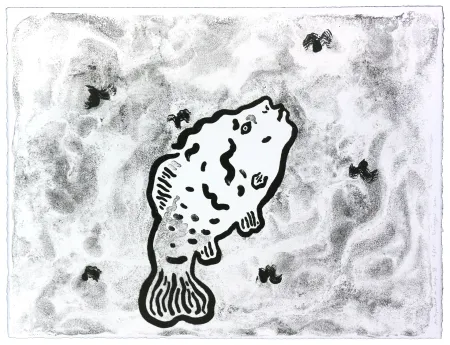 石版画 Henin - Auportrait en carpe IX