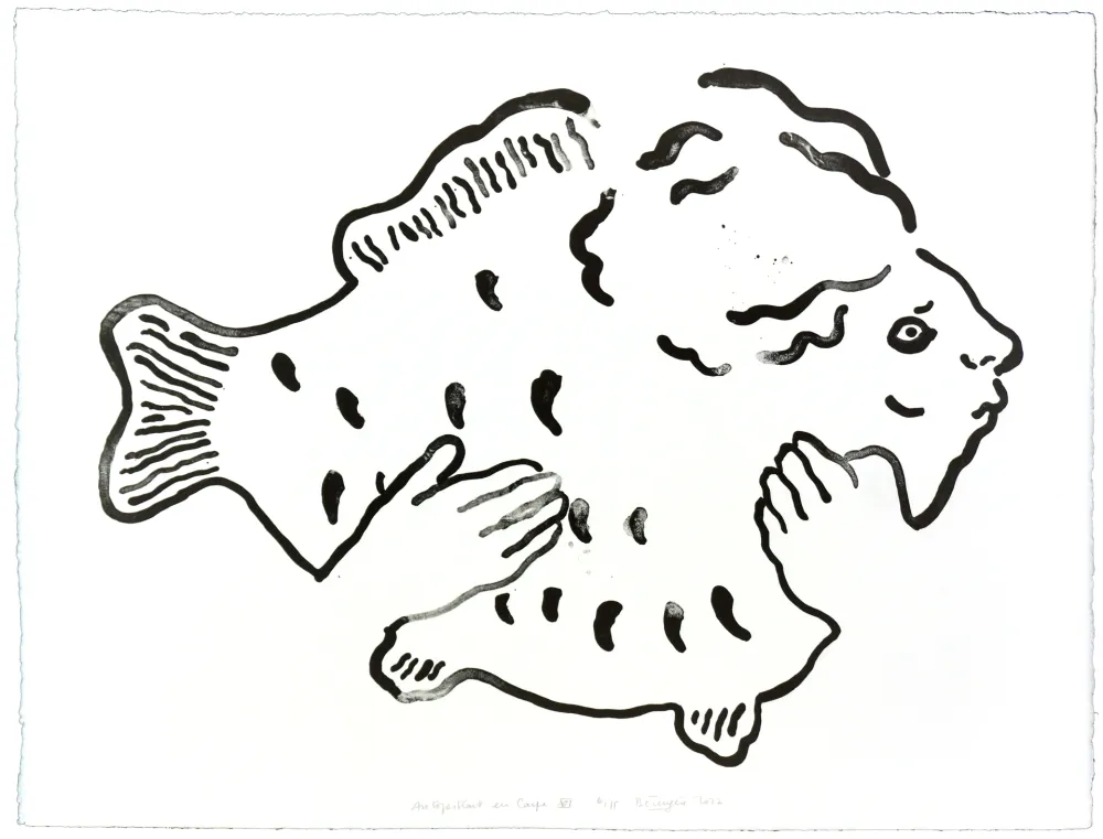 石版画 Henin - Auportrait en carpe XVI