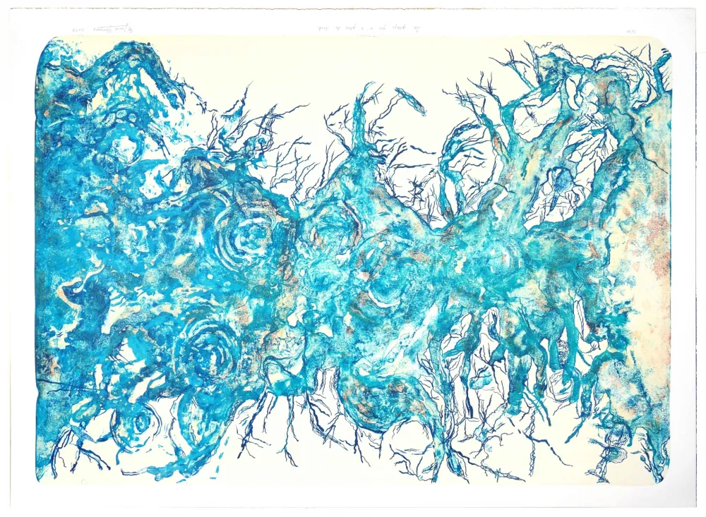 石版画 Henriquez - La plage qui n'a plus de bord 