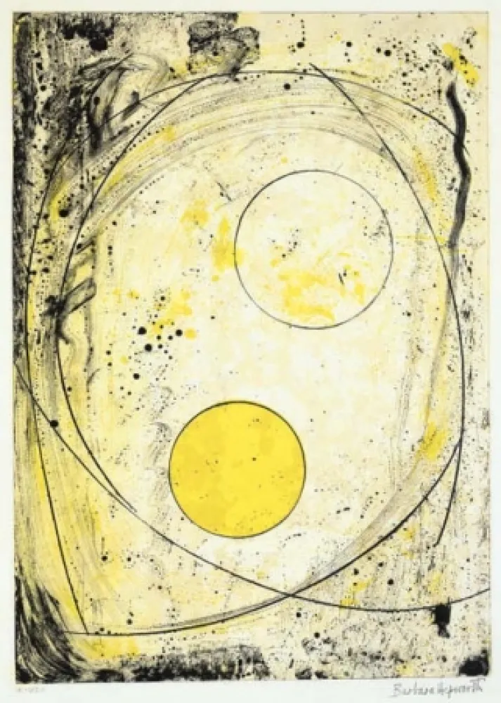 石版画 Hepworth - Composition in black and Yellow