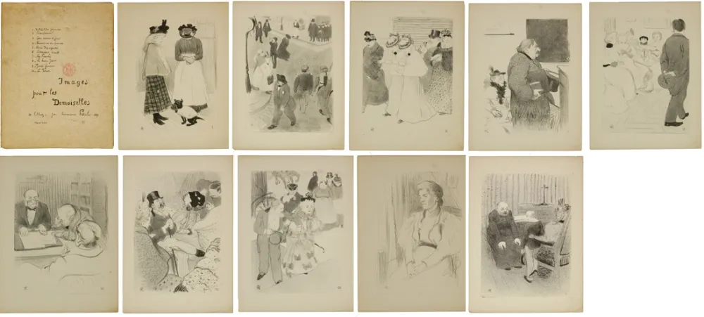 石版画 Hermann-Paul - Images pour les Demoiselles