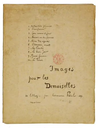 石版画 Hermann-Paul - Images pour les Demoiselles (covert)