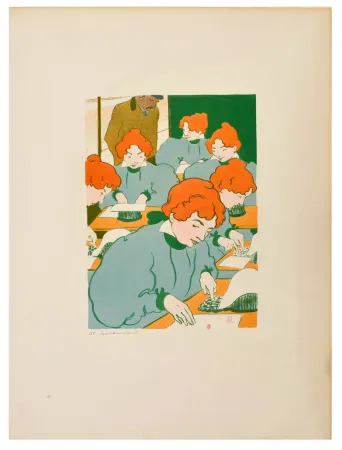 石版画 Hermann-Paul - Les petites Machines à écrire