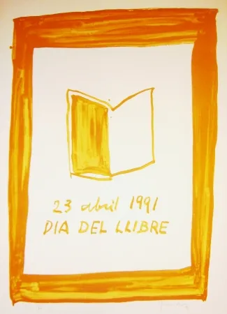 石版画 Hernandez Pijuan -  23 avril 1991 Dia del llibre