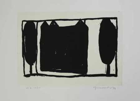 飞尘腐蚀法 Hernandez Pijuan - Arbres i casa II