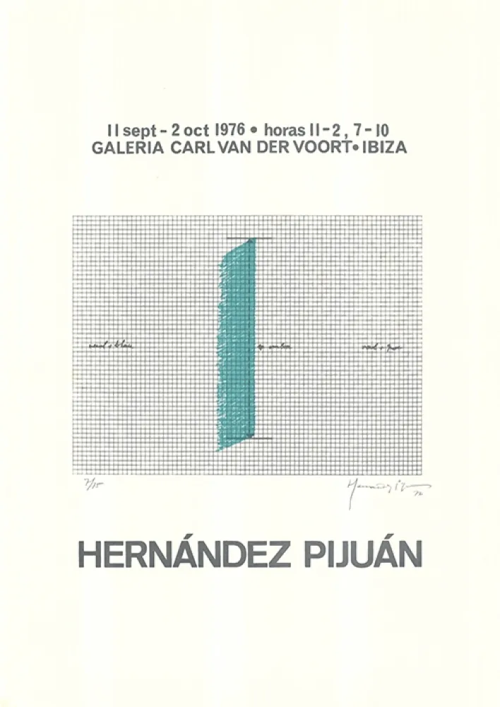 丝网印刷 Hernandez Pijuan - Cartel de la exposición Galería Carl van der Voort, Ibiza