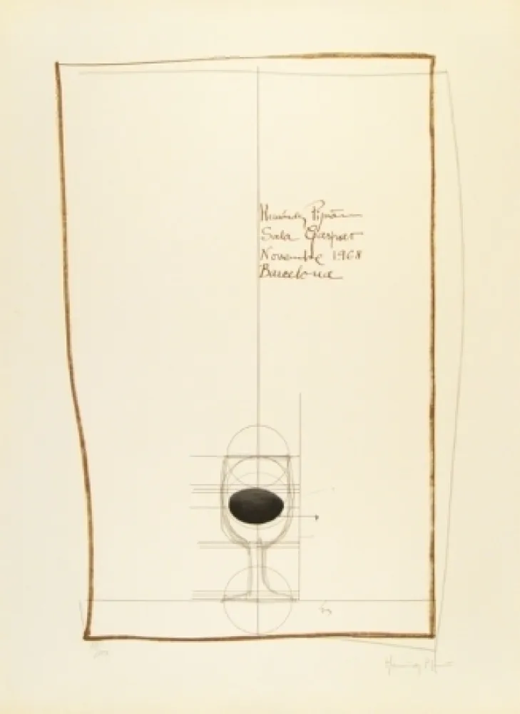 石版画 Hernandez Pijuan - Cartel exposición Sala Gaspar