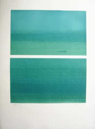 版画 Hernandez Pijuan - Doble paisatge