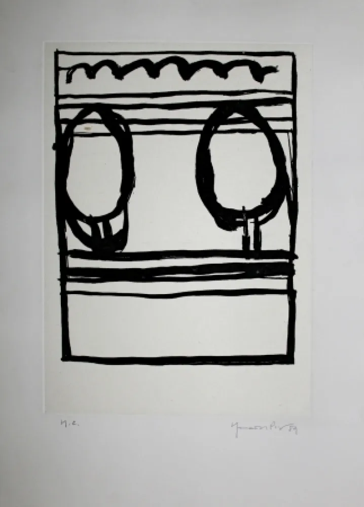 飞尘腐蚀法 Hernandez Pijuan - Dos arbres i núvol