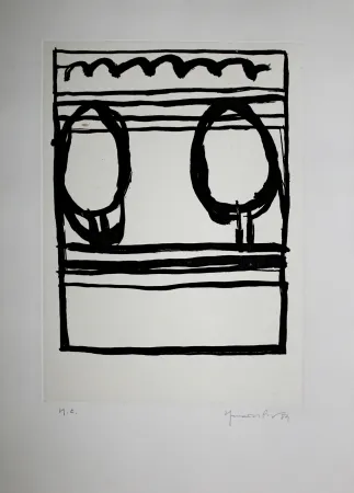 飞尘腐蚀法 Hernandez Pijuan - Dos arbres i núvol