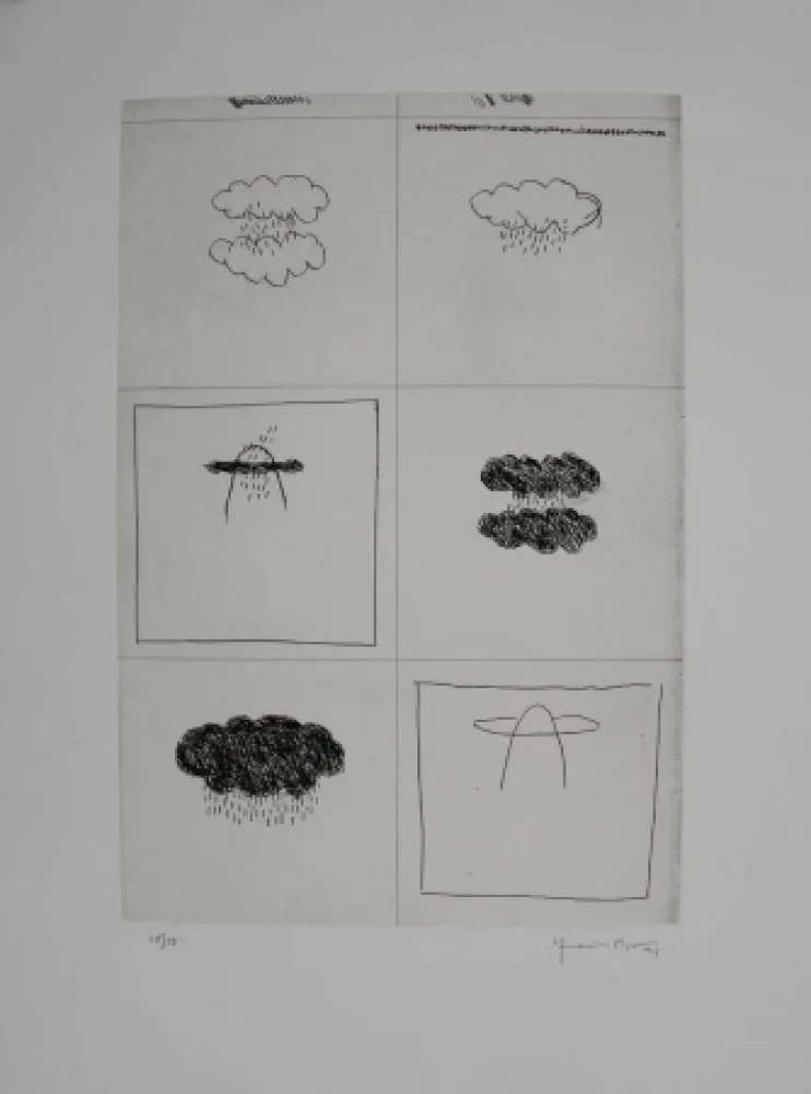 版画 Hernandez Pijuan - Esbós (