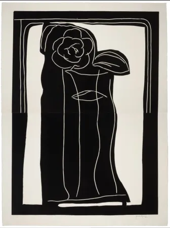 油毡版画 Hernandez Pijuan - Gerro amb flors