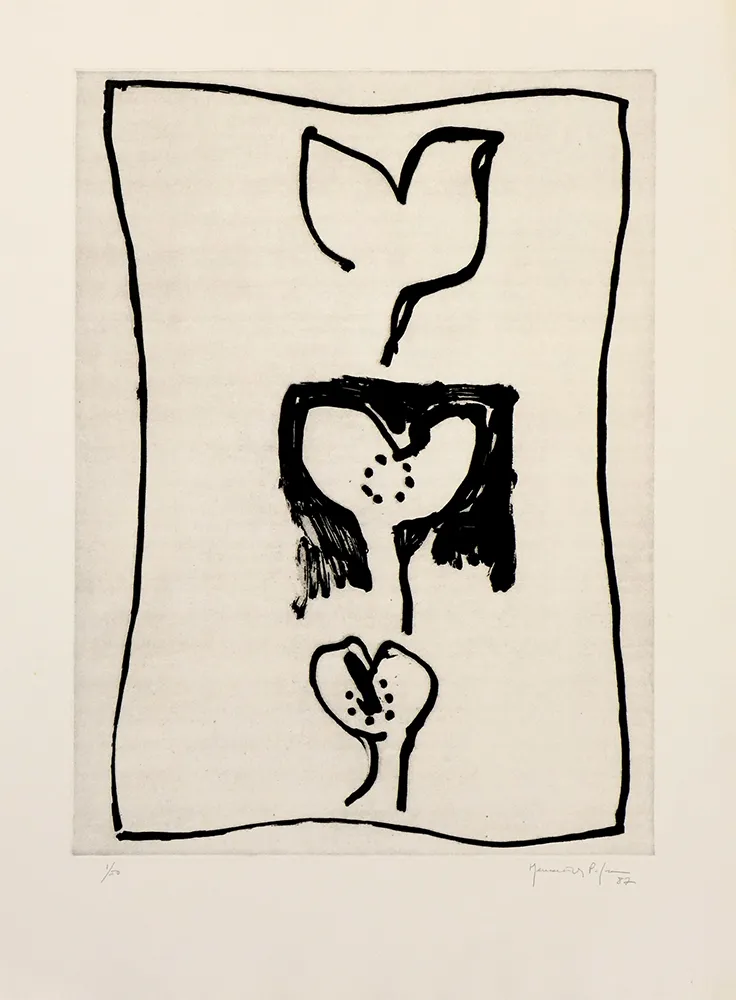 版画 Hernandez Pijuan - Hojas