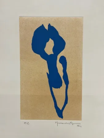 版画 Hernandez Pijuan - Iris Blau 2