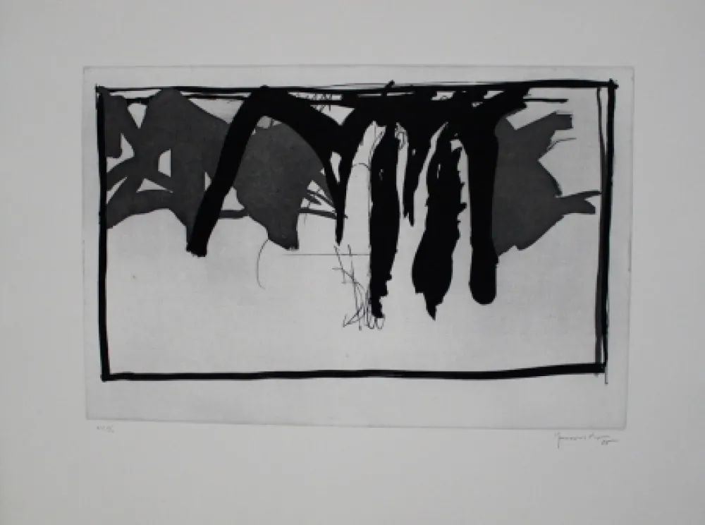 蚀刻飞尘法 Hernandez Pijuan - Paisatge amb xiprers I