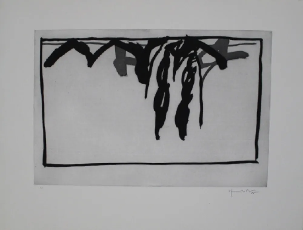 飞尘腐蚀法 Hernandez Pijuan - Paisatge amb xiprers III / Landscape with Cypresses III