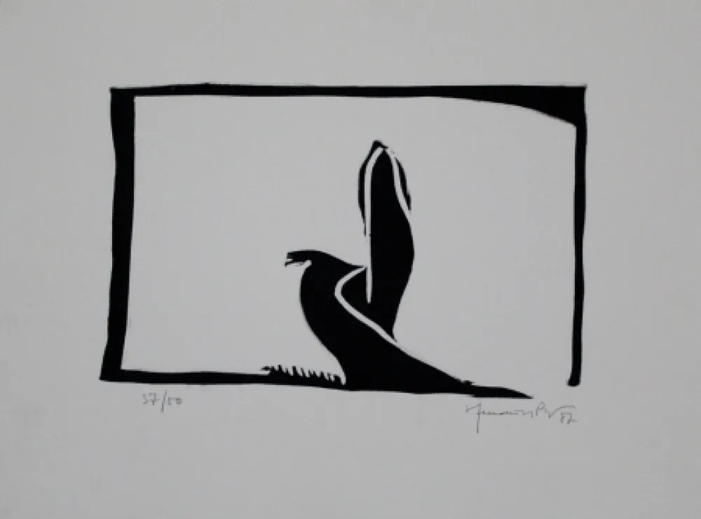 油毡版画 Hernandez Pijuan - Paisatge III / Landscape III