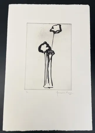 蚀刻飞尘法 Hernandez Pijuan - Untitled (Vase and Flower)