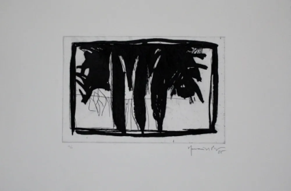 蚀刻飞尘法 Hernandez Pijuan - Xiprers al claustre / Cypresses in the Cloister