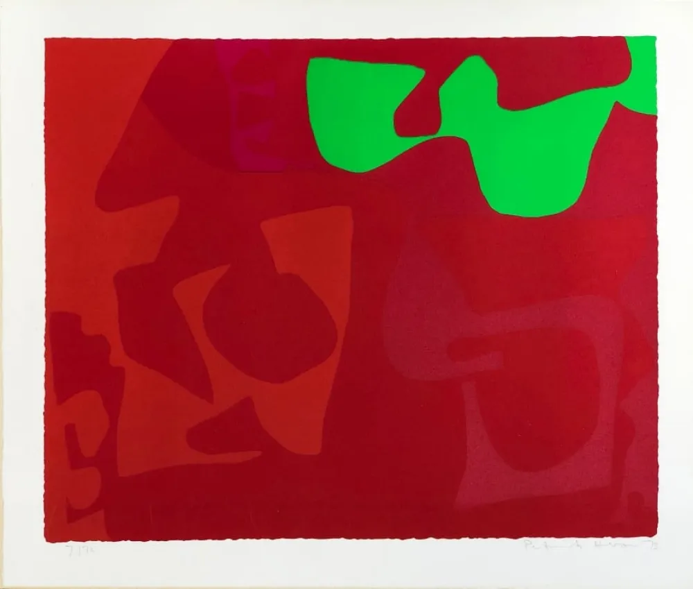 丝网印刷 Heron - Small Red January 1973: 2 