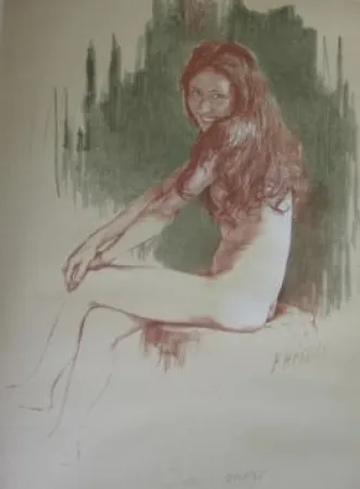 石版画 Héroux - Demi-vierge