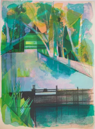 石版画 Hilaire - L’écluse