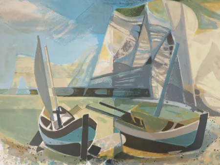 石版画 Hilaire - Normandie, les falaises d'Etretat