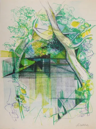 石版画 Hilaire - Printemps en Alsace (la Moder près de Haguenau)