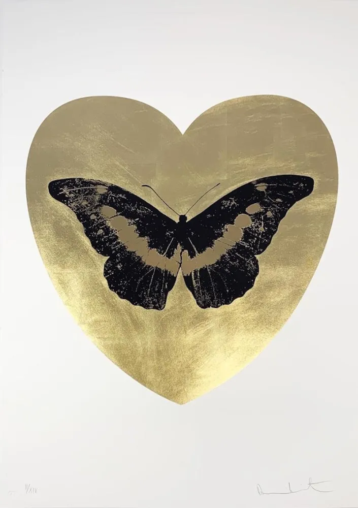 丝网印刷 Hirst - I Love You - Gold Leaf/ Black/ Cool Gold