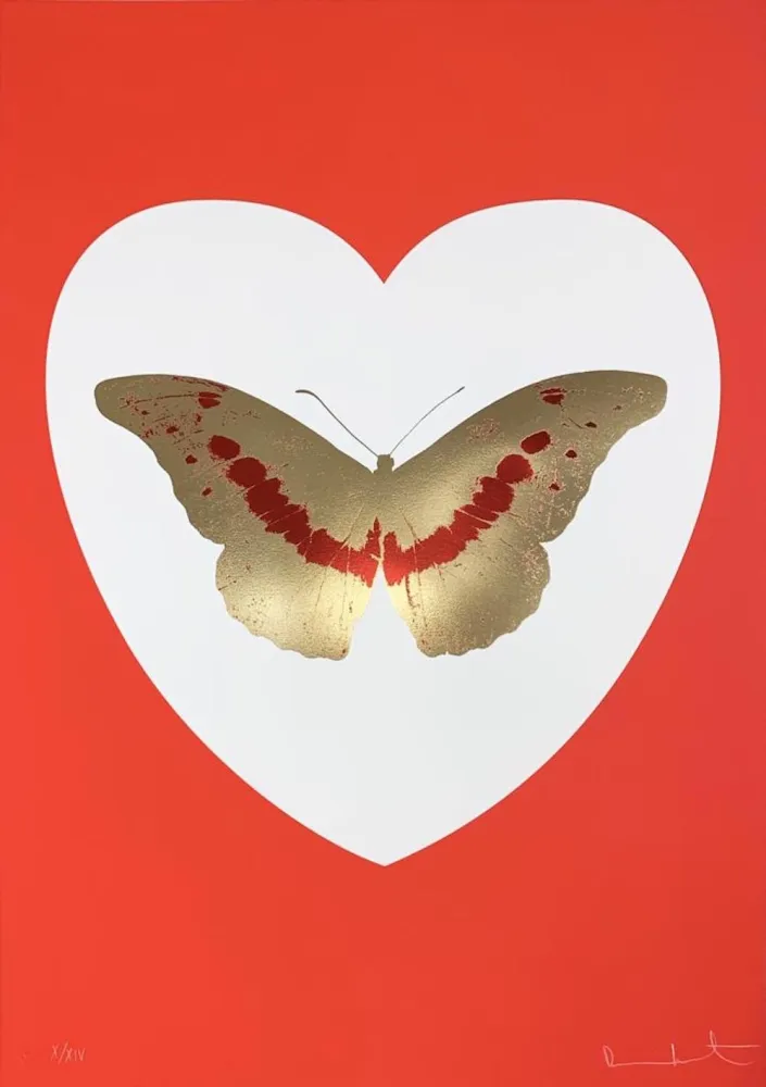 丝网印刷 Hirst - I Love You - White/ Red/ Cool Gold/ Poppy Red