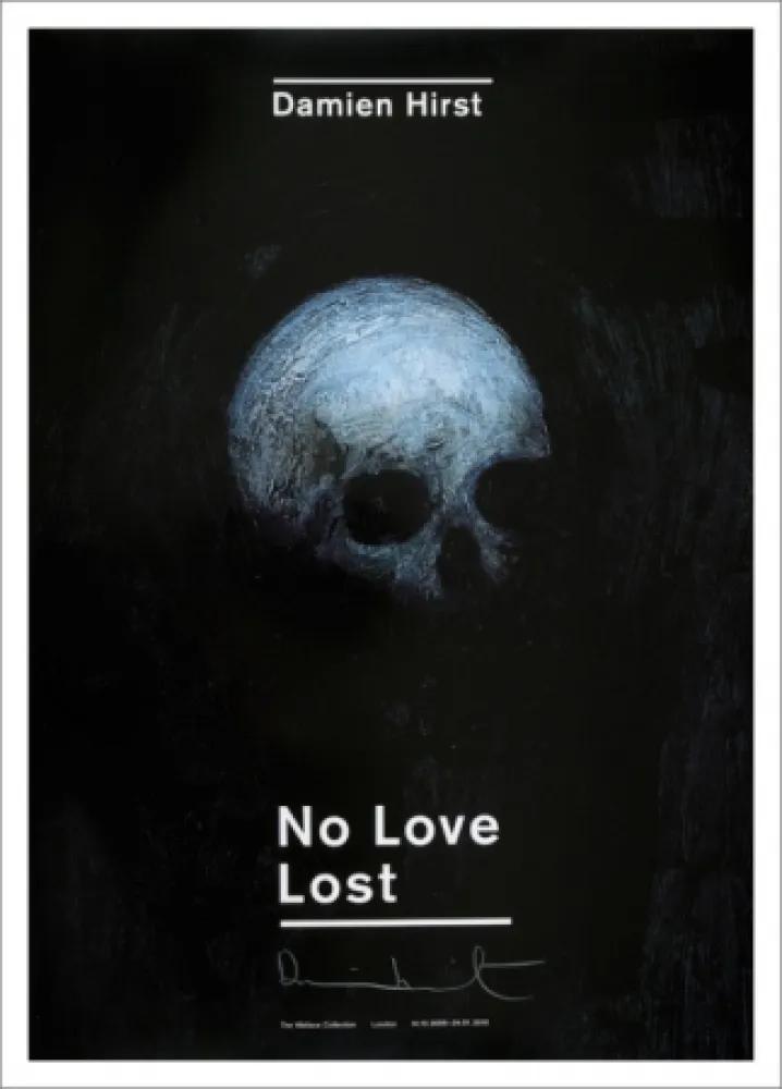 石版画 Hirst -  No LOve Lost  :: Floating Skull – Signed Poster