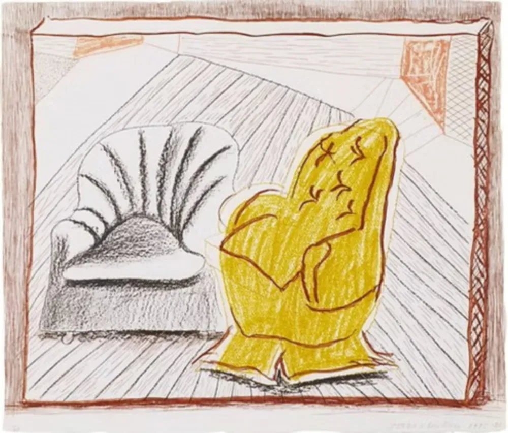 石版画 Hockney - A Picture of Two Chairs