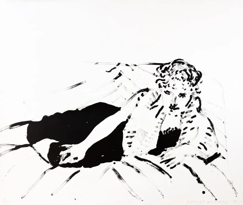 石版画 Hockney - Big Celia Print #1