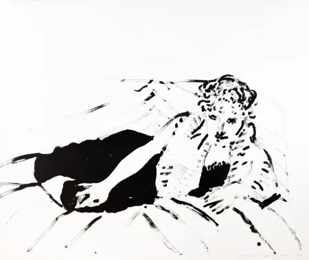 石版画 Hockney - Big Celia Print #1