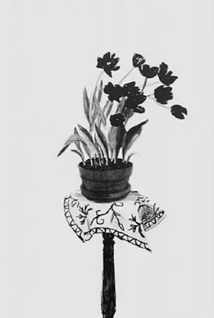 石版画 Hockney - Black Tulips