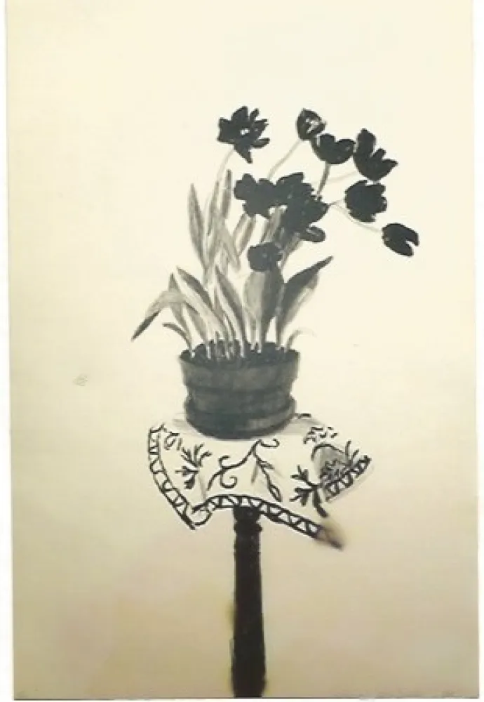 石版画 Hockney - Black Tulips