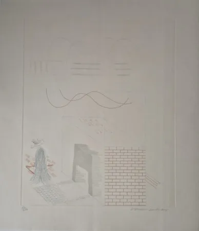 版画 Hockney - Buzzing of the Blue Guitar
